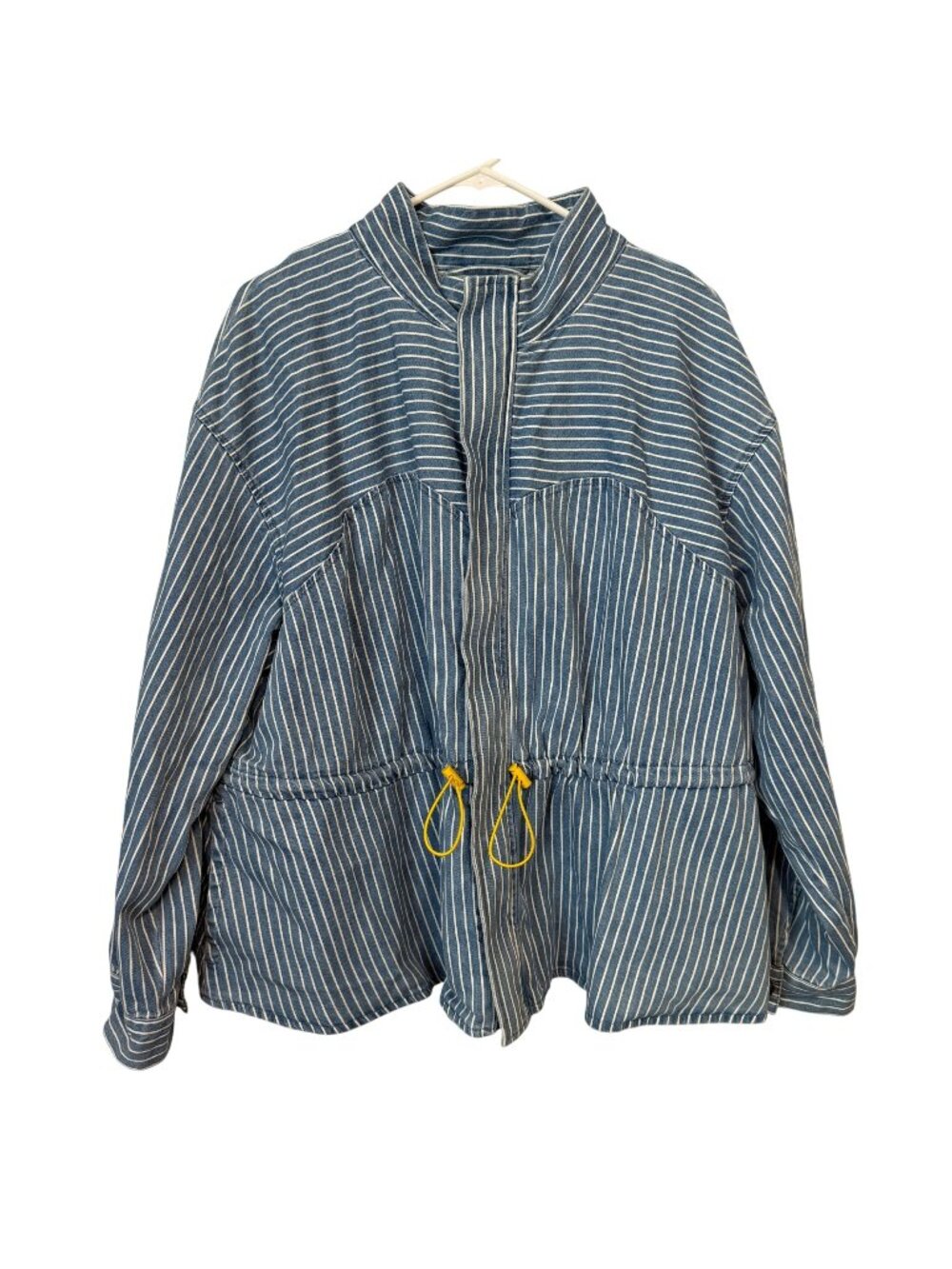 Blue & White Striped Drawstring Jacket 2X Future Collective